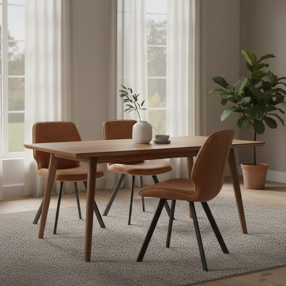 Chaise Cuir Cognac | Sasha