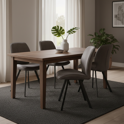 Chaise Cuir Noir Casse | Sasha