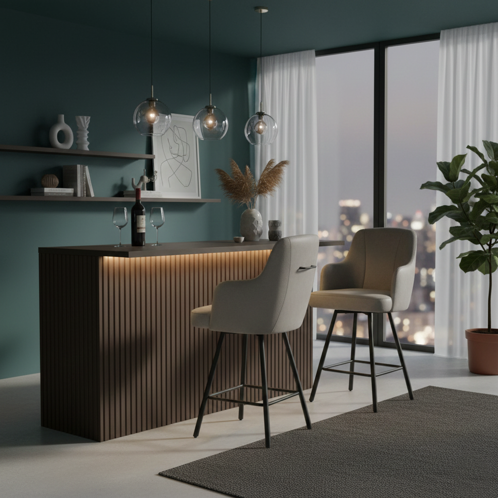 Chaise de bar gris clair | Eran