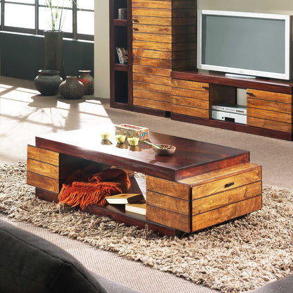 Table basse rectangulaire bois bicolore | Manguier Herods
