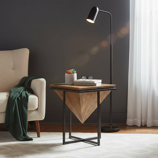 Mesa auxiliar H77 de madera y metal | Acacia Sirocco