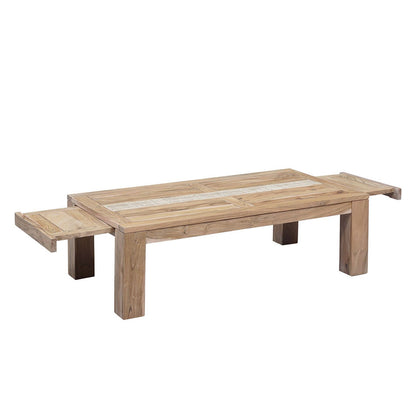 Table basse rectangulaire extensible plateau cannage | Acacia Tatoo II