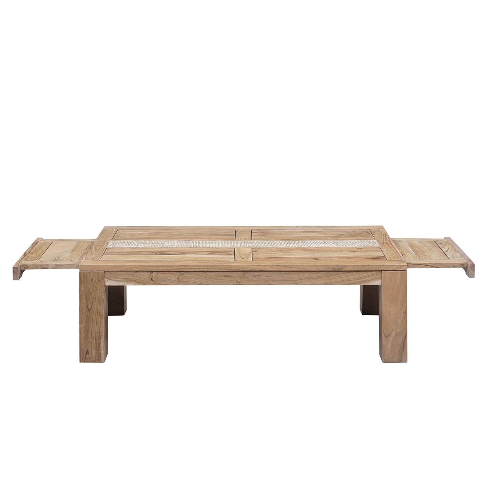 Table basse rectangulaire extensible plateau cannage | Acacia Tatoo II