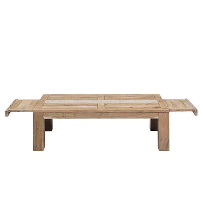 Table basse rectangulaire extensible plateau cannage | Acacia Tatoo II