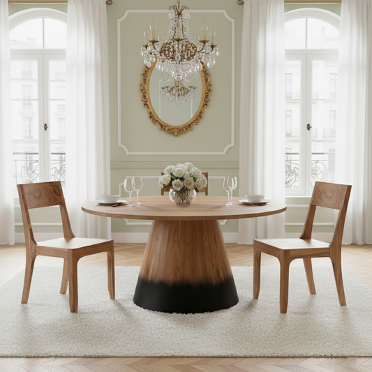Mesa de jantar redonda 140 cm | Acacia Dimona