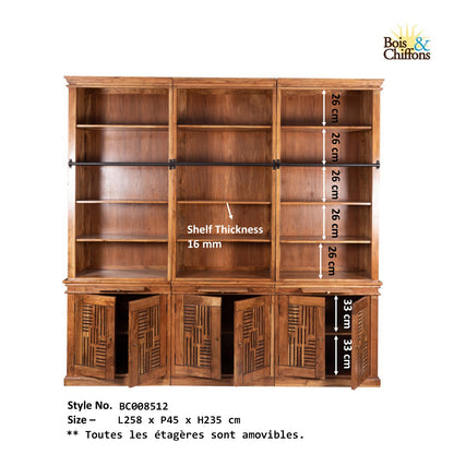 Bibliothèque échelle H235 en acacia massif | Pleiade IV