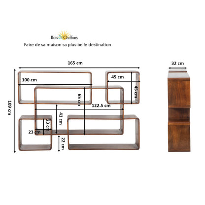 Bibliothèque Grande | Bois de manguier | Alan