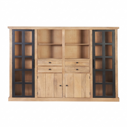 Buffet haut 2P vitree 2 portes 4 tiroirs  | Scandinaves
