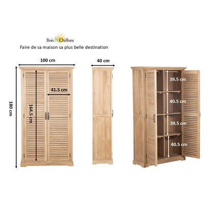 Armoire à 2 portes bois massif en manguier – Paran