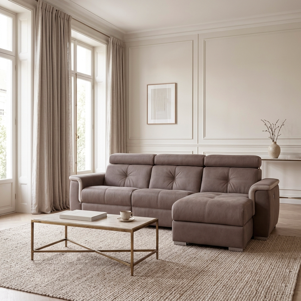 Sofá de 3 plazas con chaise longue | Dehradun