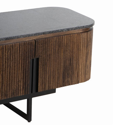 Meuble TV plateau marbre noir | Manguier Kfir