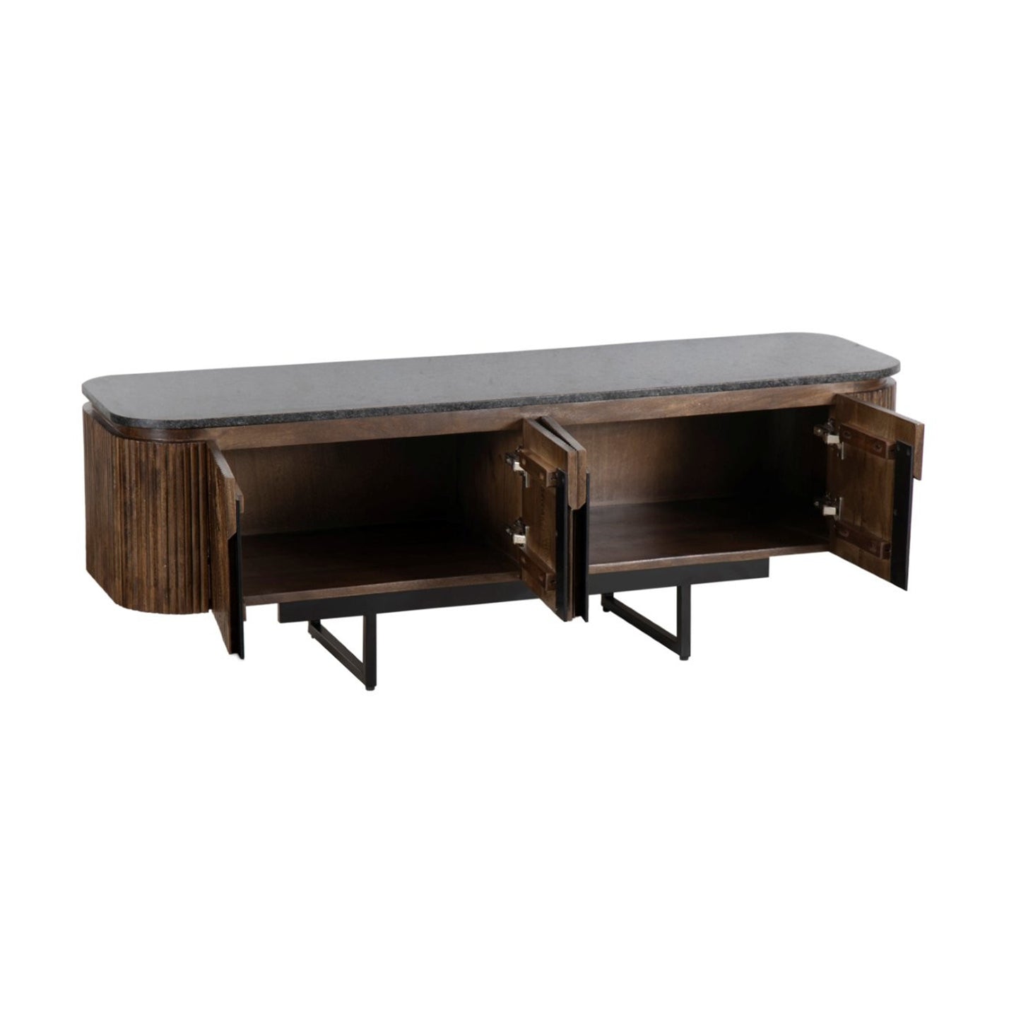 Meuble TV plateau marbre noir | Manguier Kfir