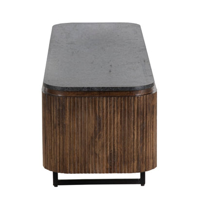 Meuble TV plateau marbre noir | Manguier Kfir