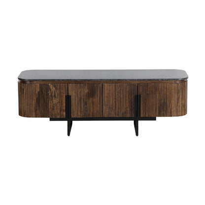 Meuble TV plateau marbre noir | Manguier Kfir