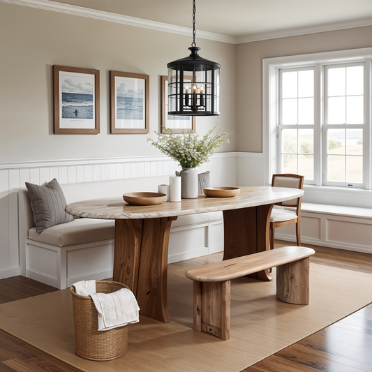 Banc arrondi bois massif | Acacia Ellipse Naturel