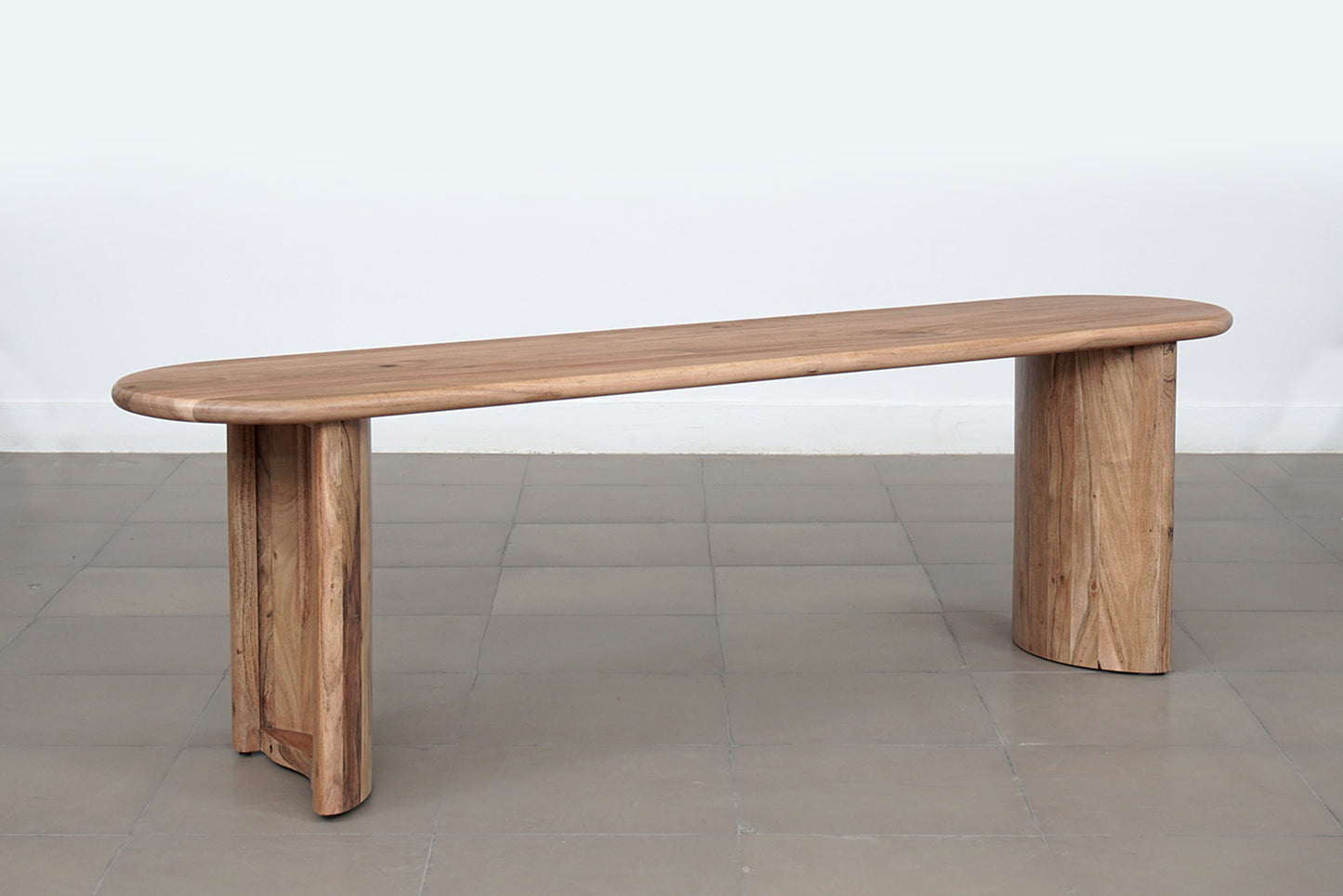 Banc arrondi bois massif | Acacia Ellipse Naturel