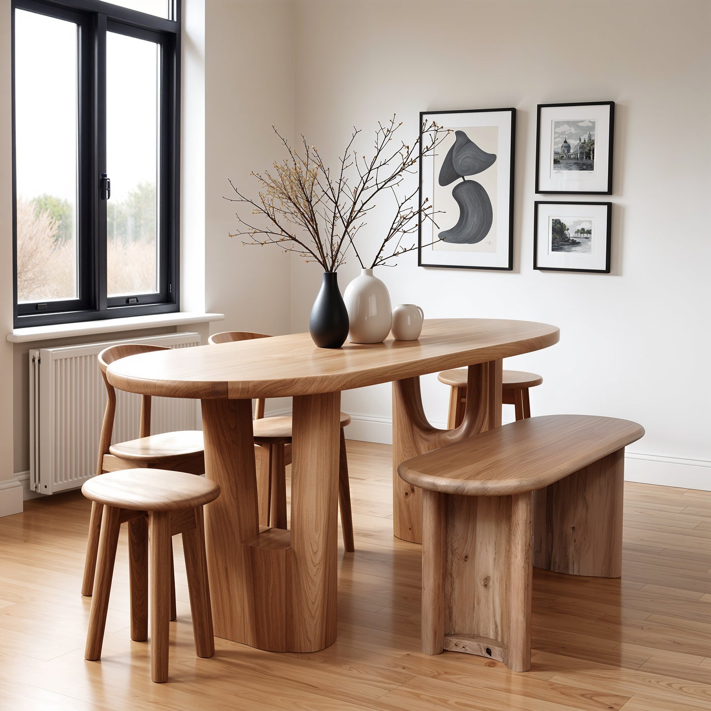Banc arrondi bois massif | Acacia Ellipse Naturel