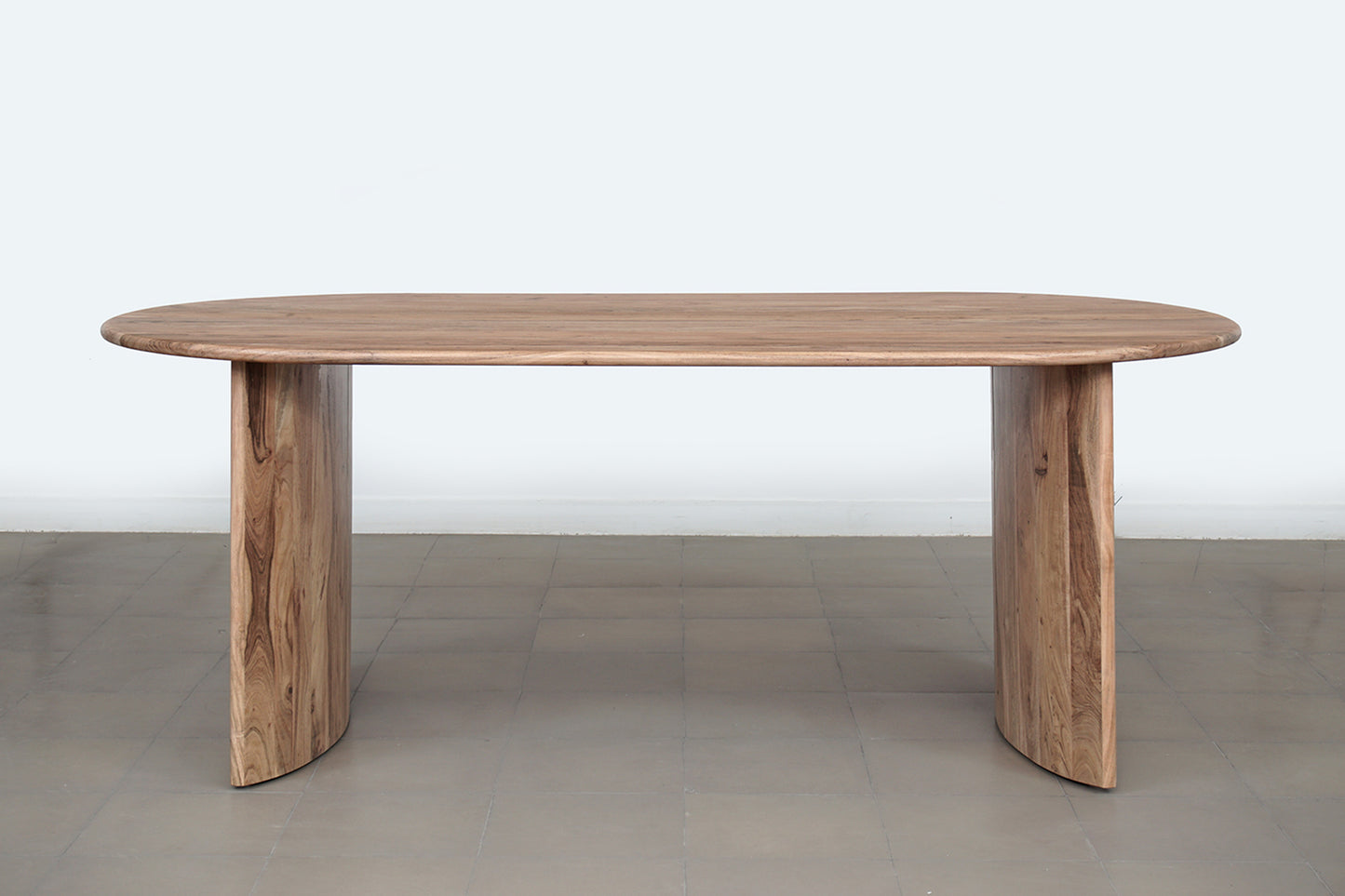 Table à manger bord arrondi | Acacia Ellipse Naturel