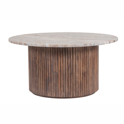 Mesa de comedor redonda con tablero de mármol | Kfir II Mango