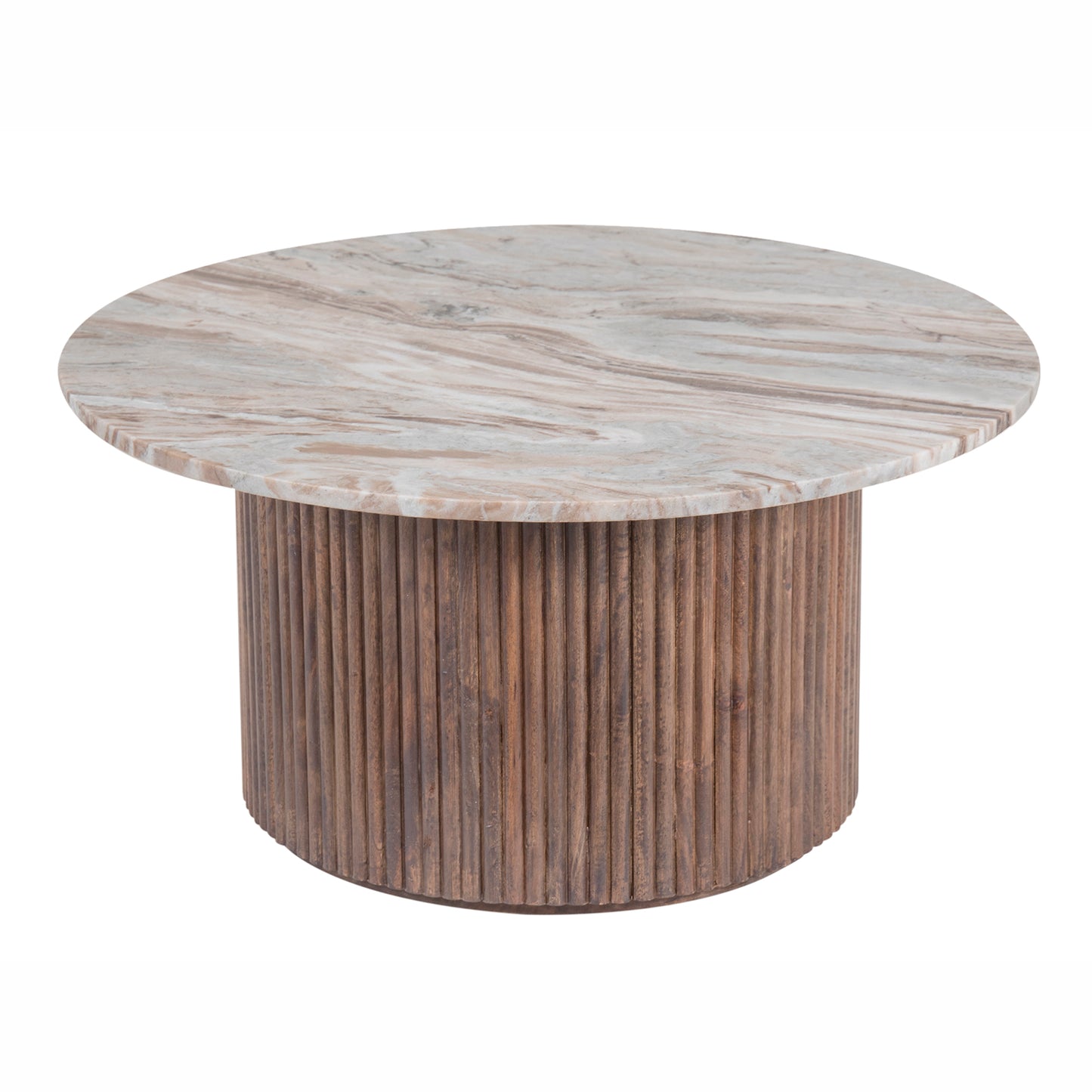 Mesa de comedor redonda con tablero de mármol | Kfir II Mango