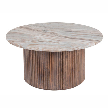 Mesa de comedor redonda con tablero de mármol | Kfir II Mango