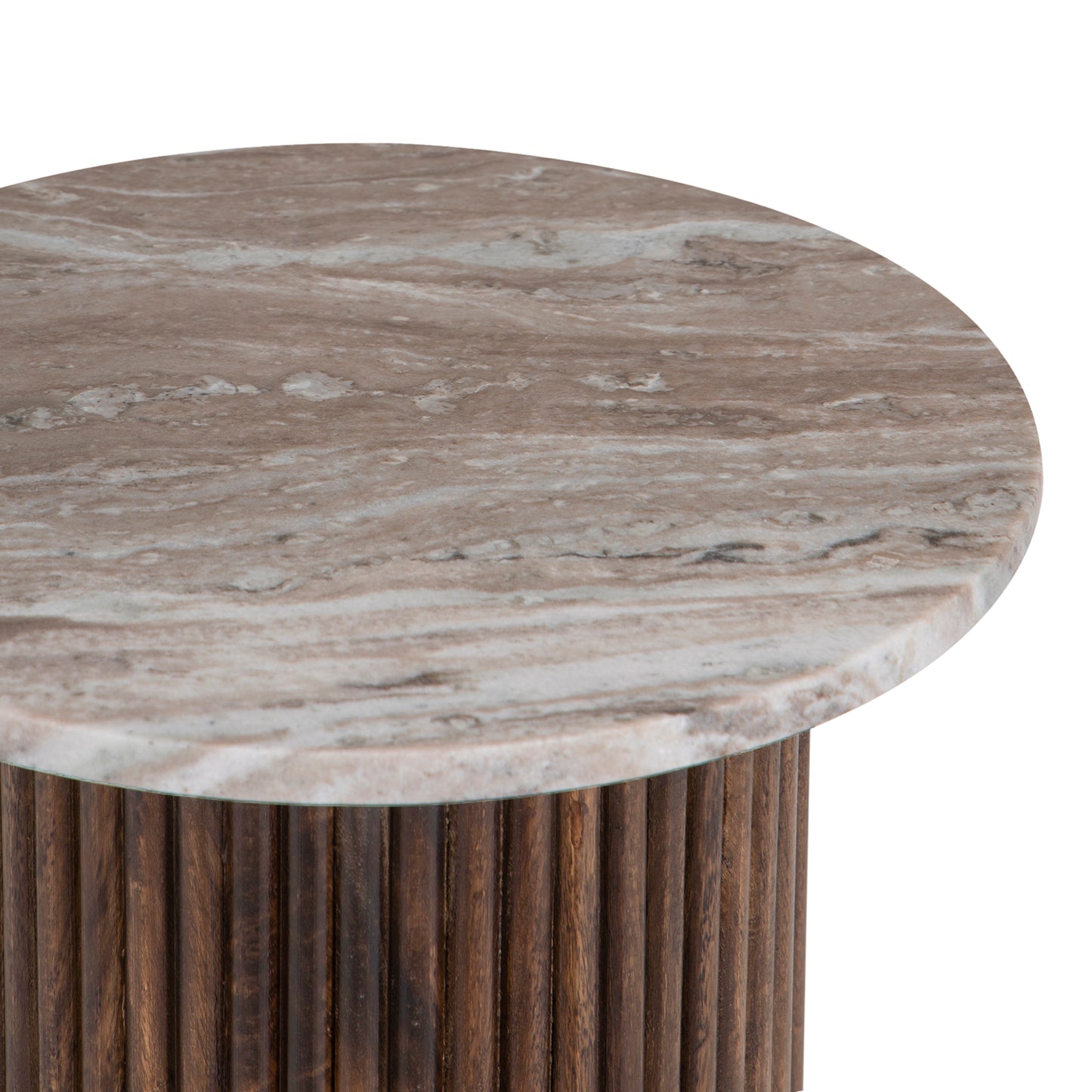 Mesa de comedor redonda con tablero de mármol | Kfir II Mango