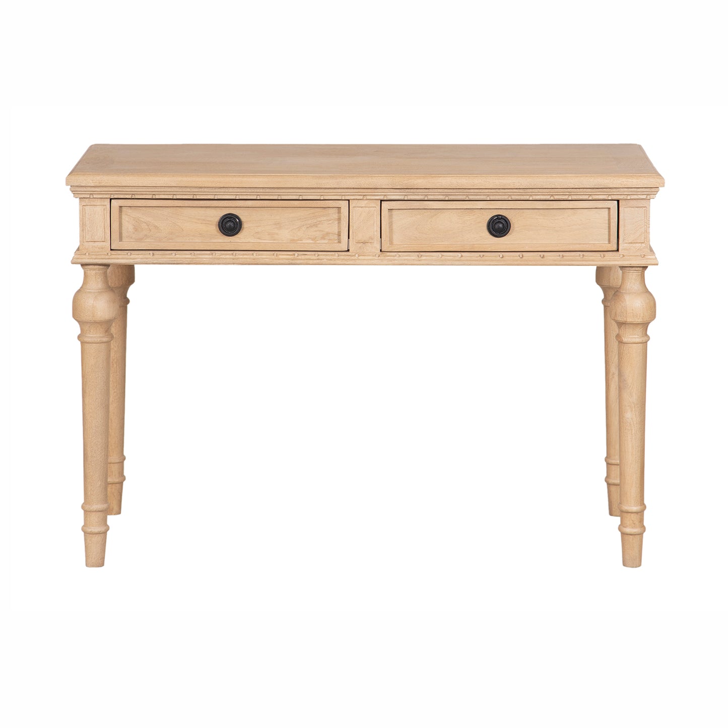 Détail du tiroir de la console Boston avec boutons en métal