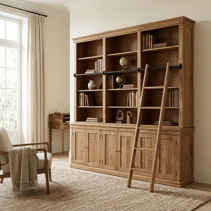 Librería de escalera H235 de acacia maciza | Pleiade IV