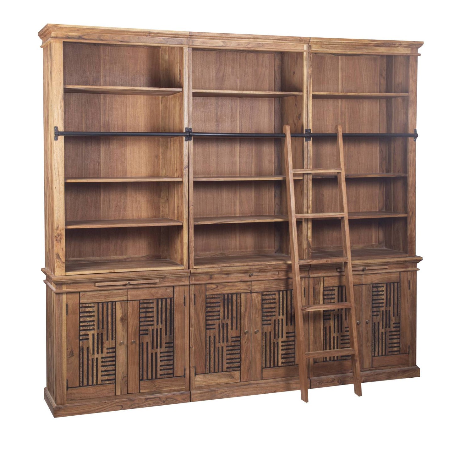 Librería de escalera H235 de acacia maciza | Pleiade IV