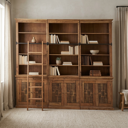 Librería de escalera H235 de acacia maciza | Pleiade IV