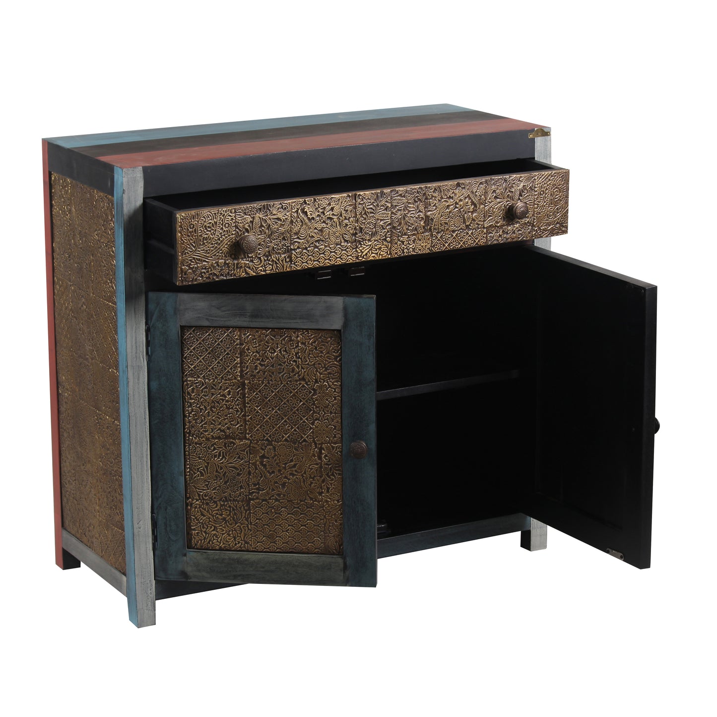 Aparador de 2 puertas y 1 cajón | Madera de mango Pushkar