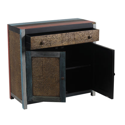Aparador de 2 puertas y 1 cajón | Madera de mango Pushkar