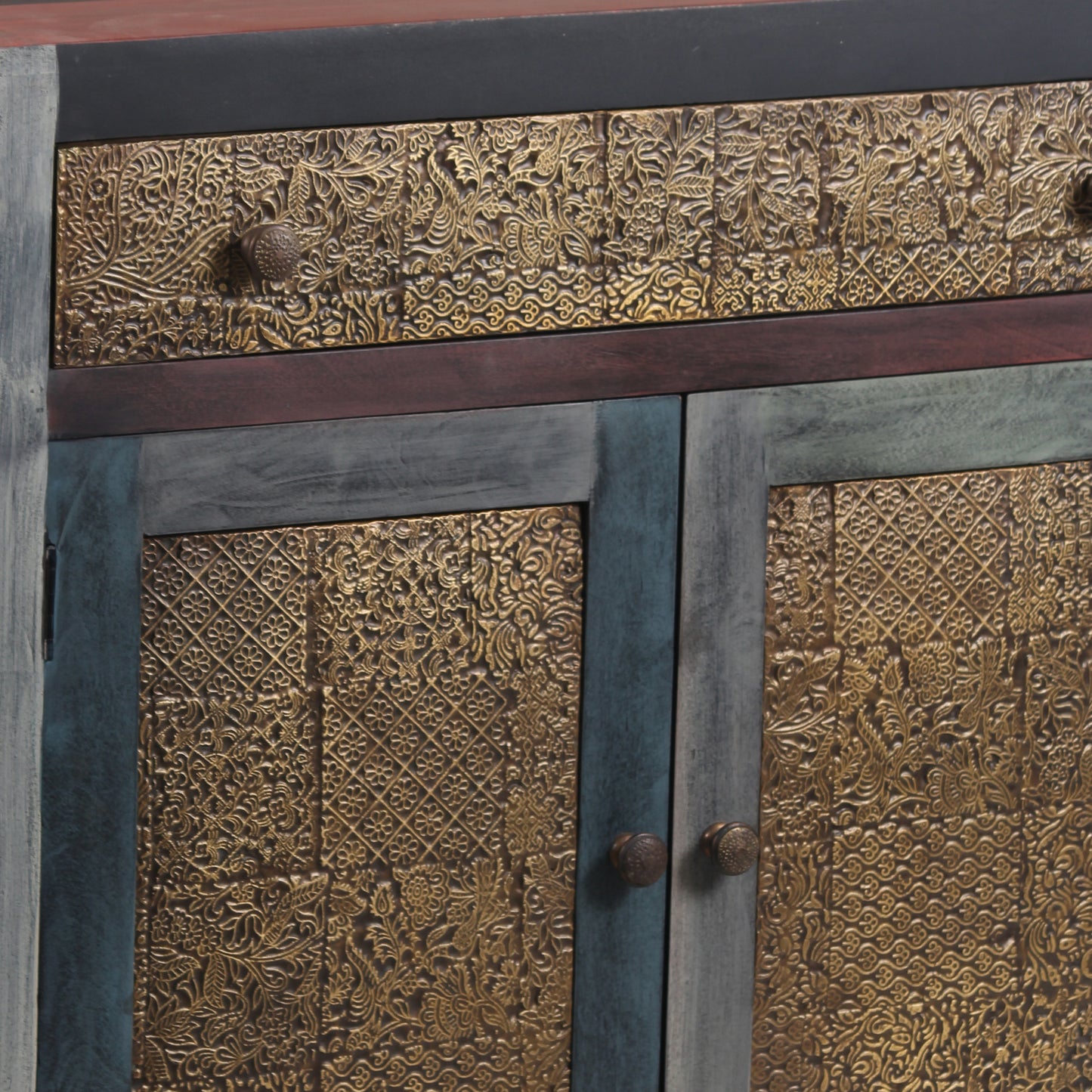 Aparador de 2 puertas y 1 cajón | Madera de mango Pushkar