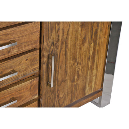Aparador 2 portas 4 gavetas PM | Acácia Inox III