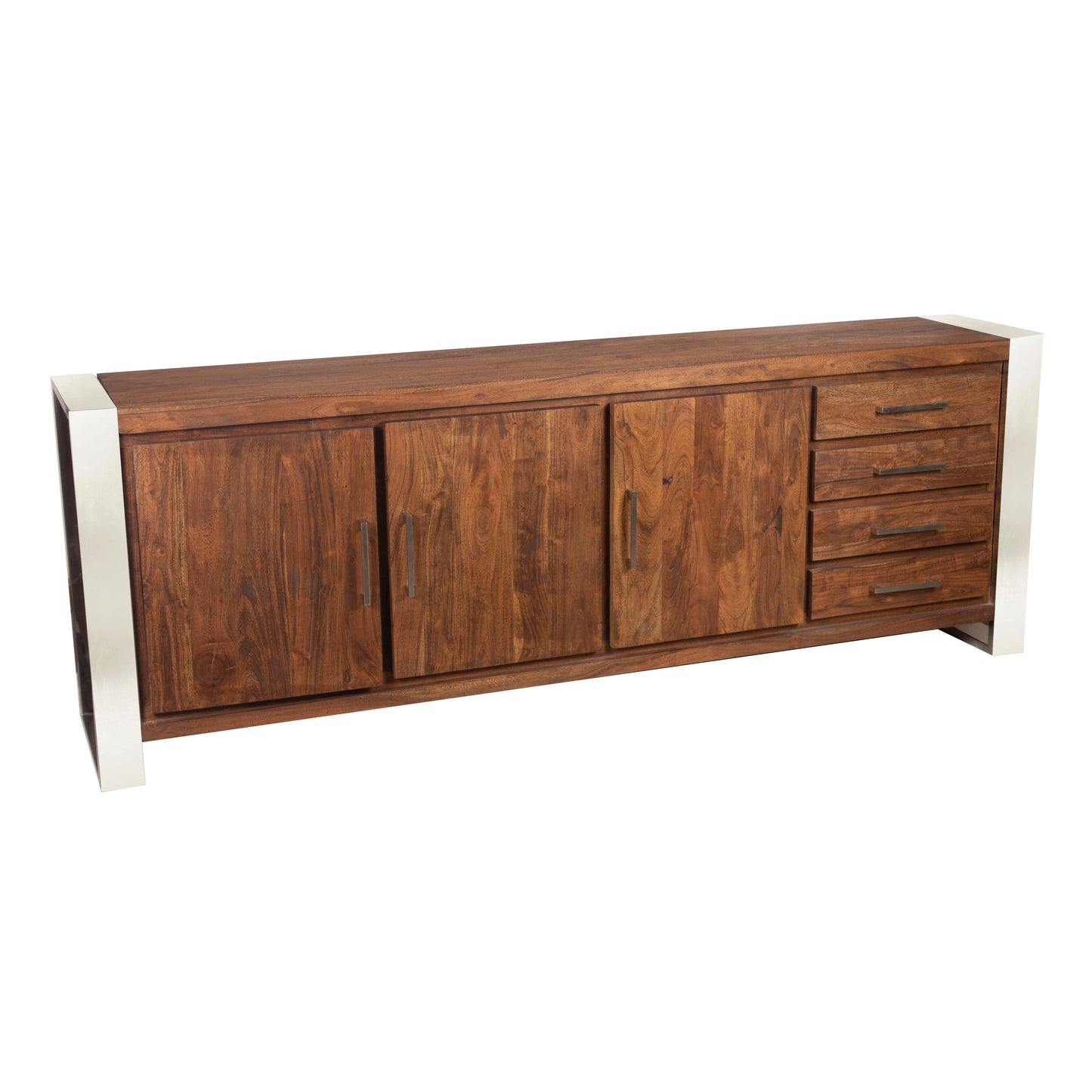 Aparador GM com 3 portas e 4 gavetas | Acacia Inox III