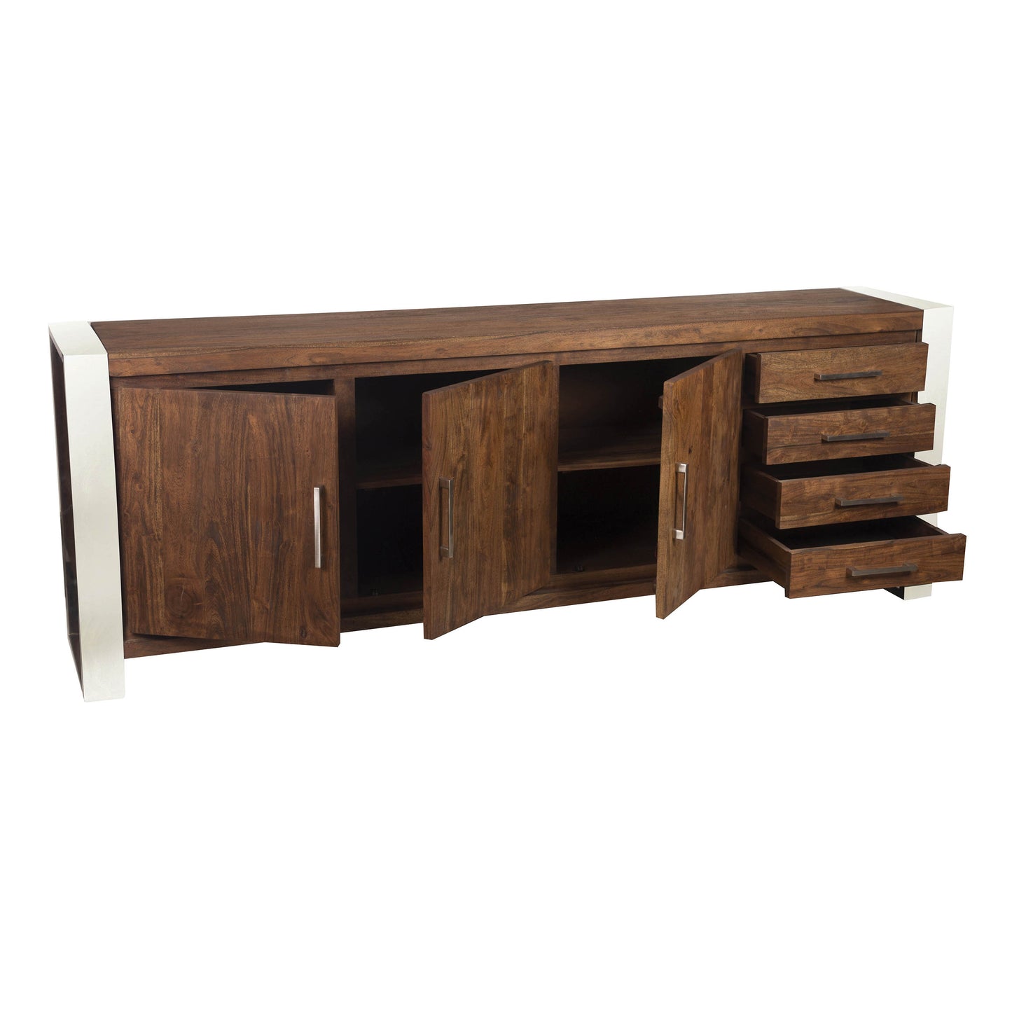 Aparador GM com 3 portas e 4 gavetas | Acacia Inox III