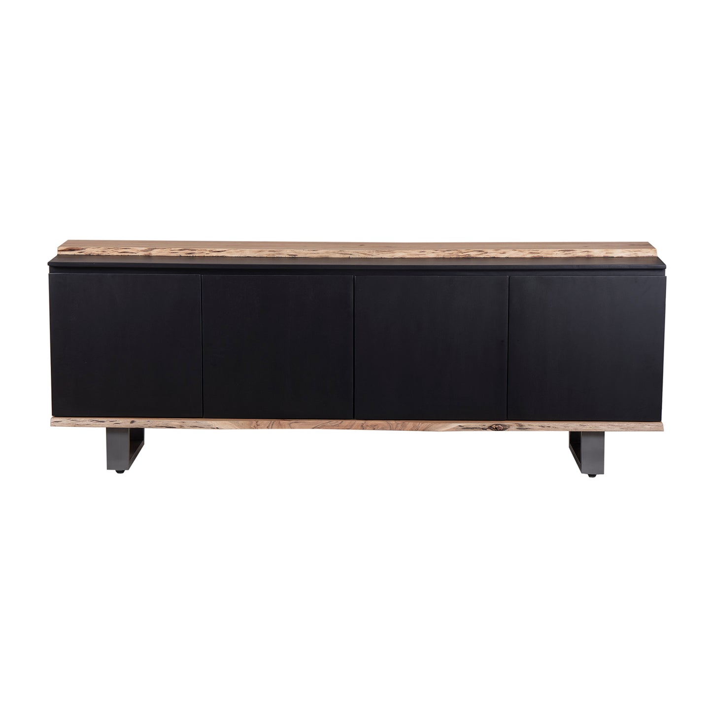 Buffet 4 portes en bois massif acacia - Black