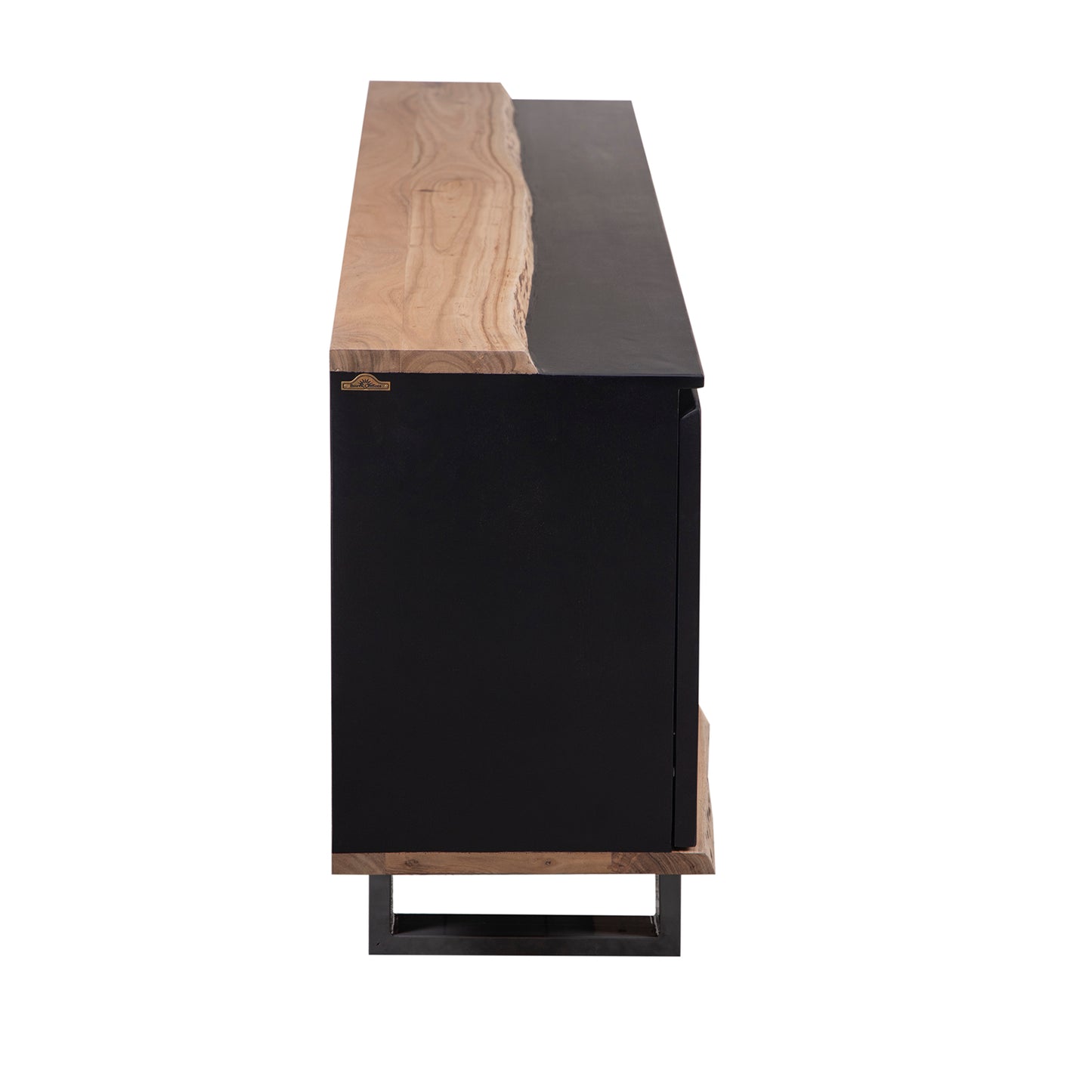 Buffet 4 portes en bois massif acacia - Black