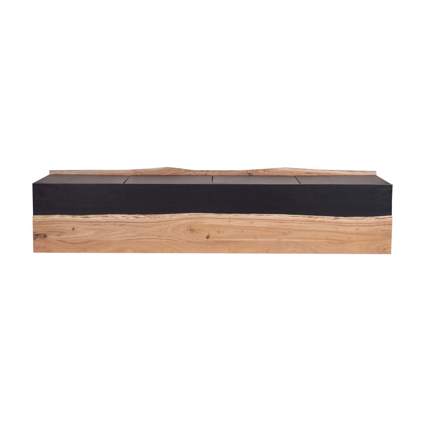 Buffet 4 portes en bois massif acacia - Black