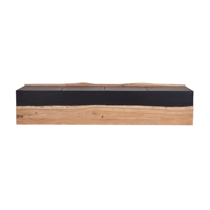Buffet 4 portes en bois massif acacia - Black