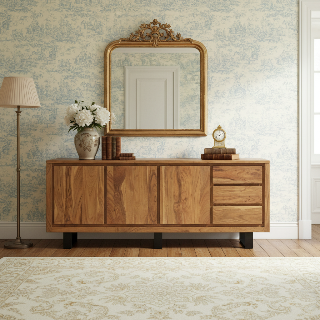 Buffet bas 3 portes 3 tiroirs | Acacia Bunting
