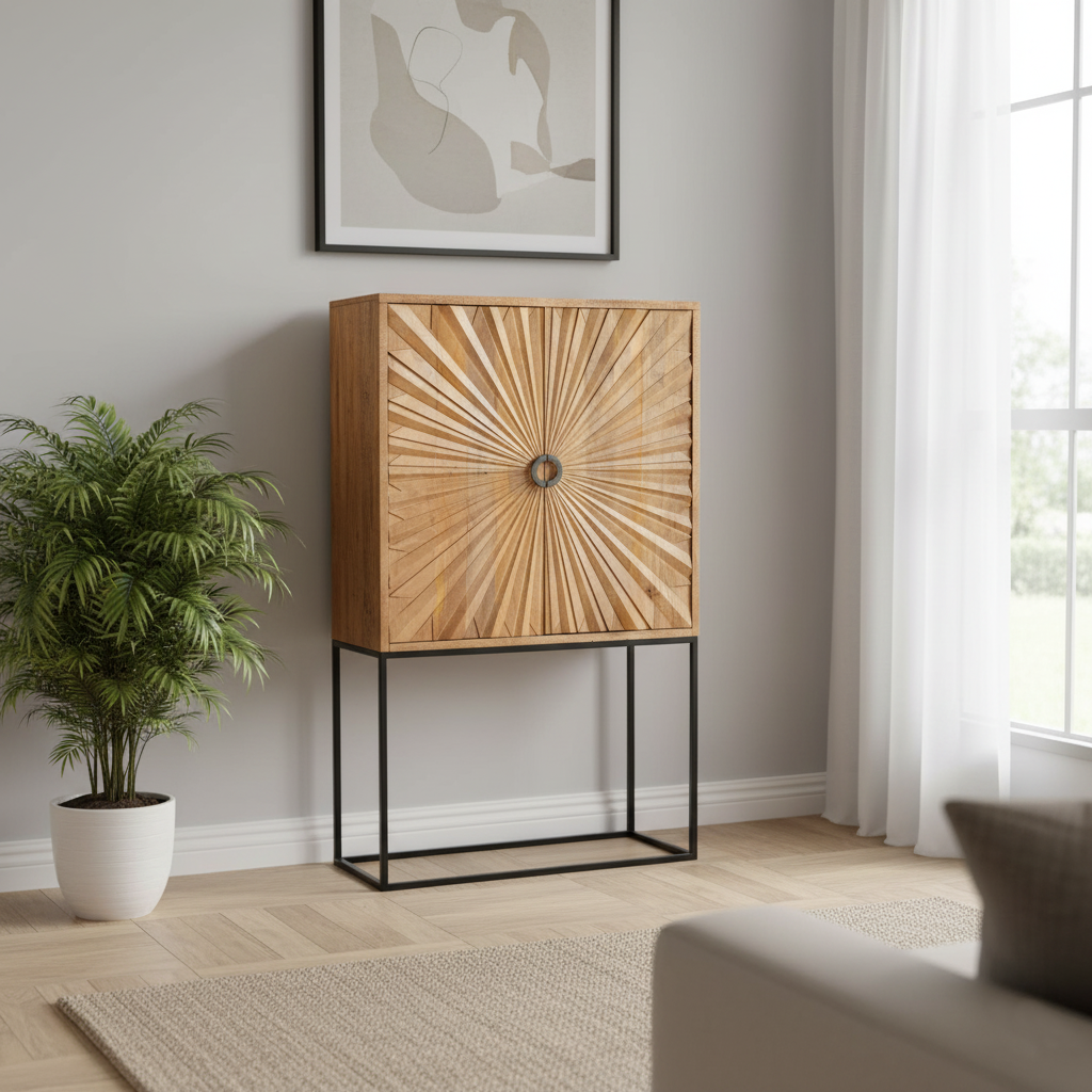Buffet haut sculpté manguier | Solaris II