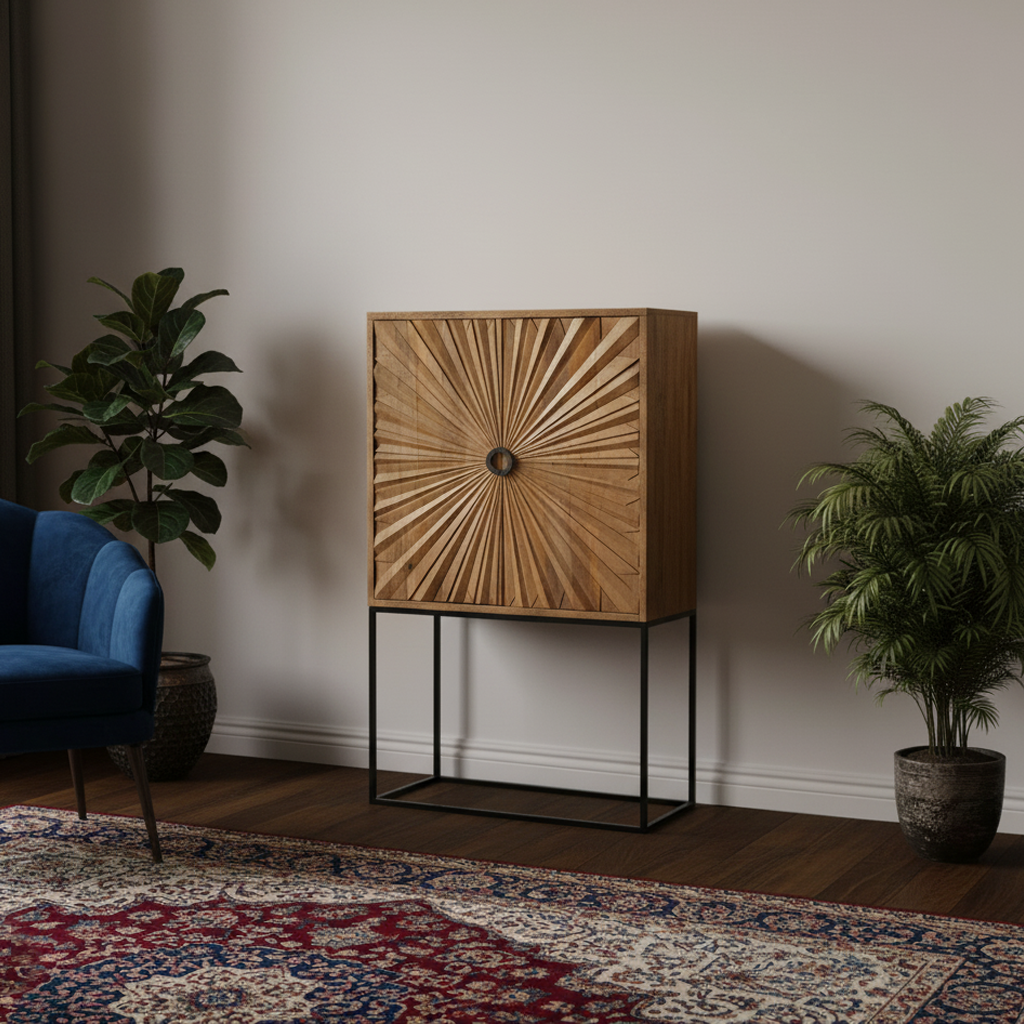 Buffet haut sculpté manguier | Solaris II