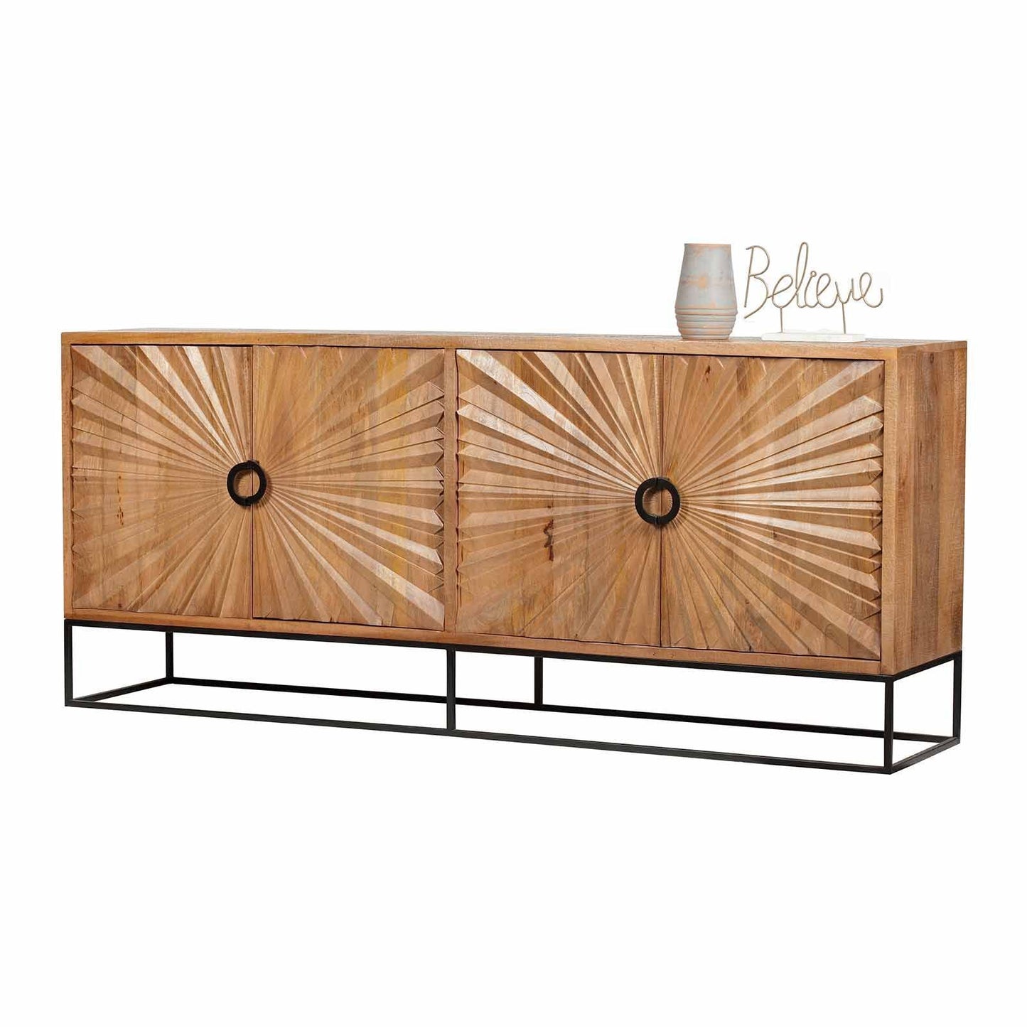Buffet sculpté 4 porte Manguier | Solaris II