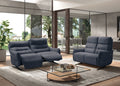 Sofá de 3 lugares com 2 poltronas reclináveis ​​​​| Azul México