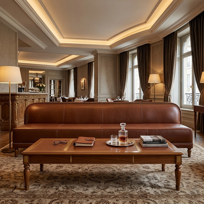 Canapé cuir - Cognac