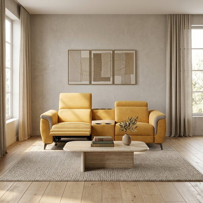 Sofá home cinema Mina de 2 lugares com apoio de braço central
