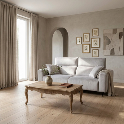 Canapé relax gris clair 3 places Zoa