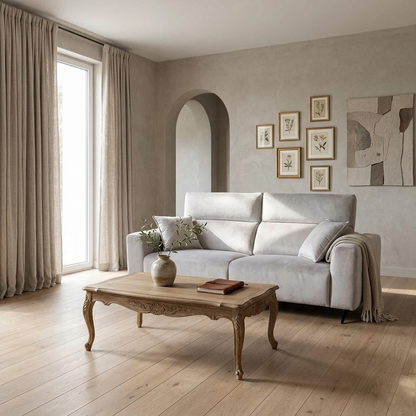 Sofá de relaxamento Zoa de 3 lugares cinza claro