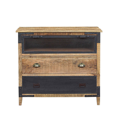 Commode 3 Tiroirs bois brut et métal | Manguier Farm